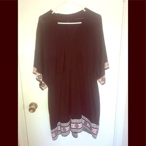 Long black winter sweater